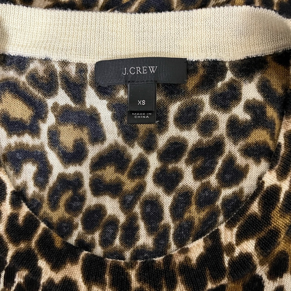 J. Crew Tippi Leopard Merino Wool Sweater XS - Picture 5 of 7